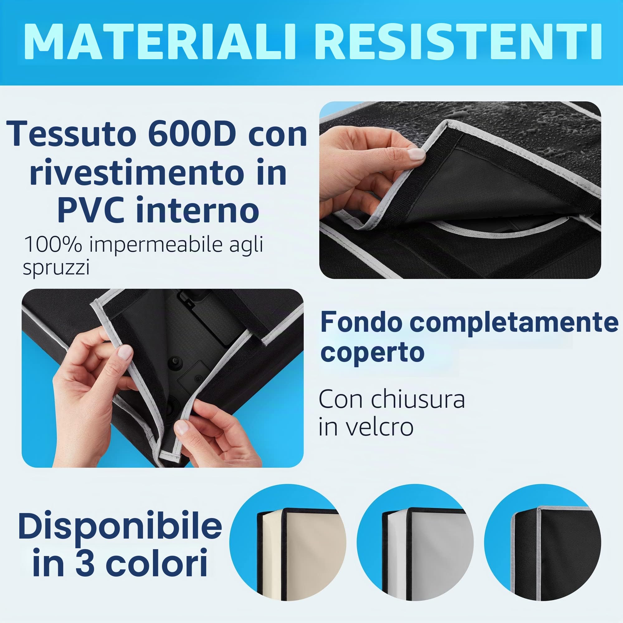 Garnetics Copertura TV da Esterno 65 pollici Resistente alle Intemperie e all'Acqua Custodia Protettiva per a Schermo Piatto Completamente Coperto dal Basso