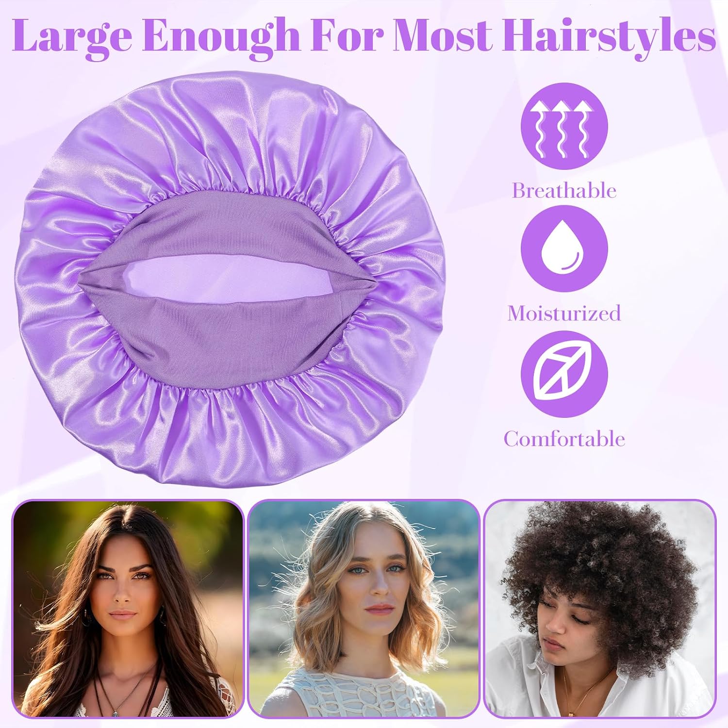 20 Pcs Satin Bonnets for Sleeping, Large 12-Inch Silk Feel Hair Wrap, Soft Elastic Wide Band Sleep Cap for Women Men, Multipurpose Hairs Care Cover for Curly, Braided, Natural Hair -20 Assorted Colors