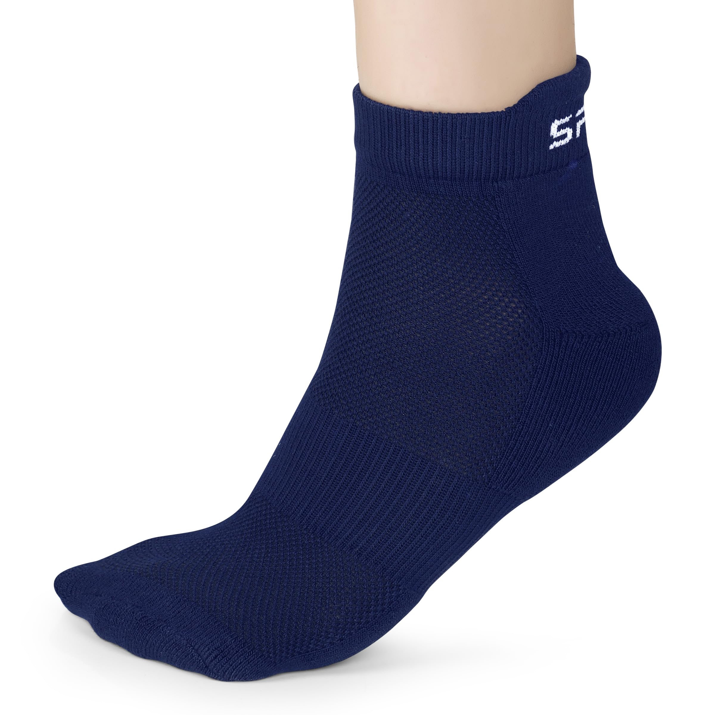 spinix Athletic Bamboo Ankle Length Socks - Breathable, Fights Odour, Anti-Bacterial & Sweat-Wicking | Fit for Men & Women, Perfect for Sports, Running, Gym & All-Day Wear | Pack of 1, Navy Blue-picture-30