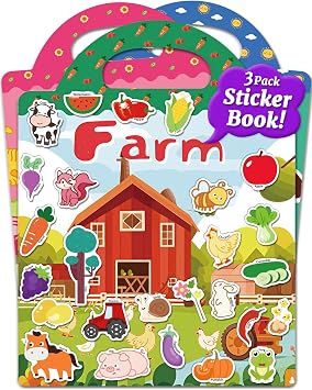 Benresive Reusable Sticker Book for Toddlers, Stickers for Kids, Travel Toy