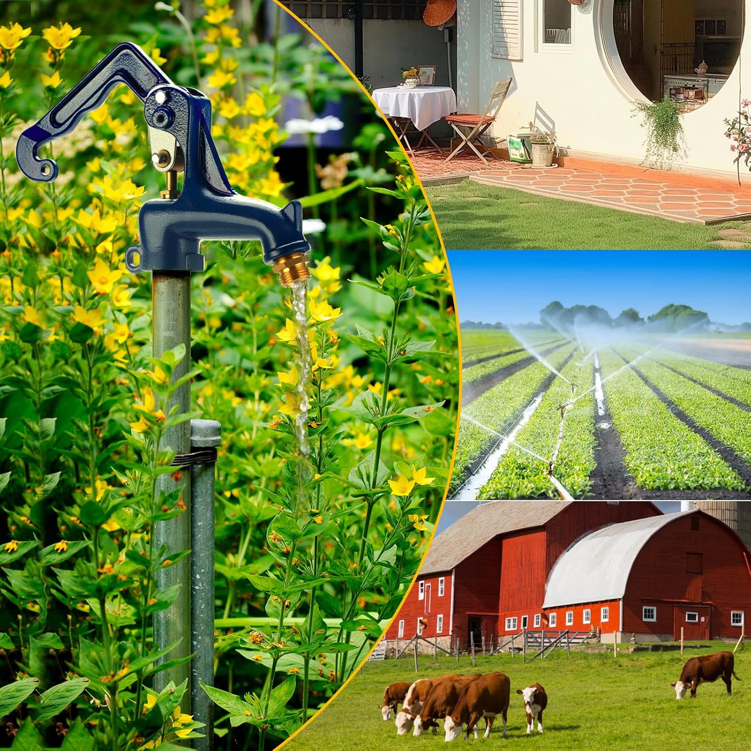 Solimeta 3.25FT Frost Proof Yard Hydrant, Freeze-Proof Outdoor Faucet, 12" Bury Depth, 3/4" NPT Connection & 3/4" NH Hose Coupling for Yard Garden Farm Irrigation