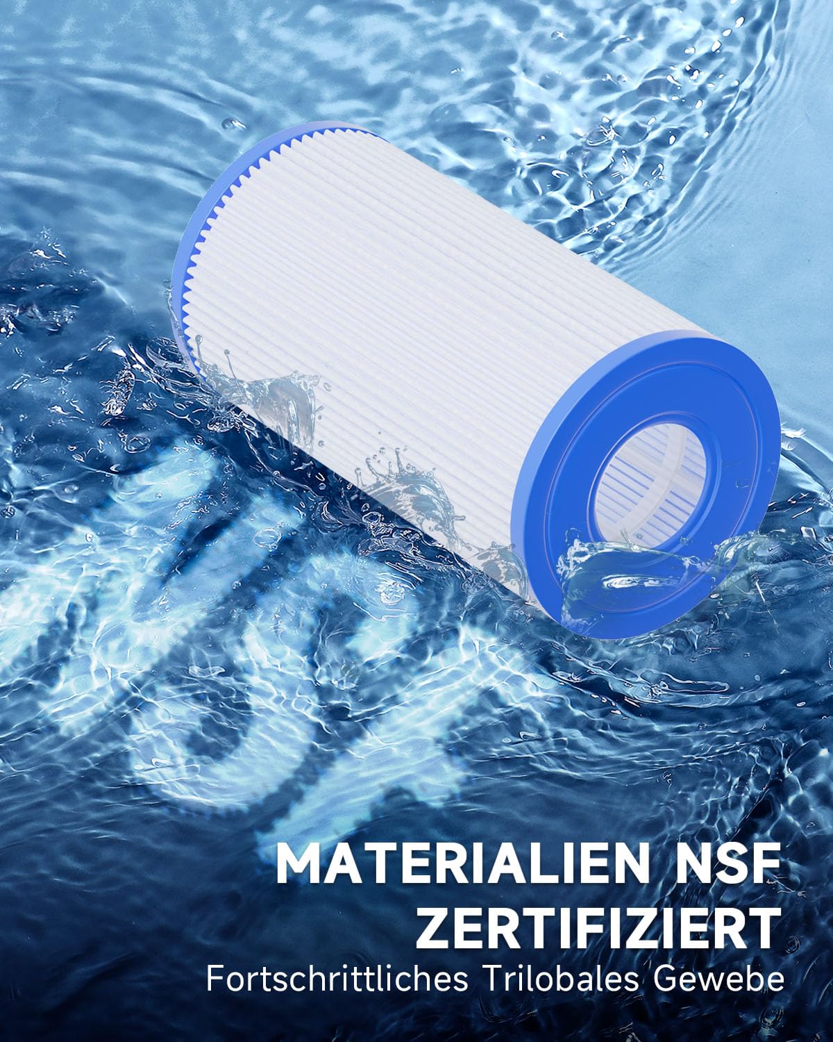 AQUALTRA Pool Filterkartusche Typ A oder C kompatibel mit 29000E/59900E, Easy Set Pool Filter, 203 x 108 MM Oberirdische Pool Filter 4 Stück