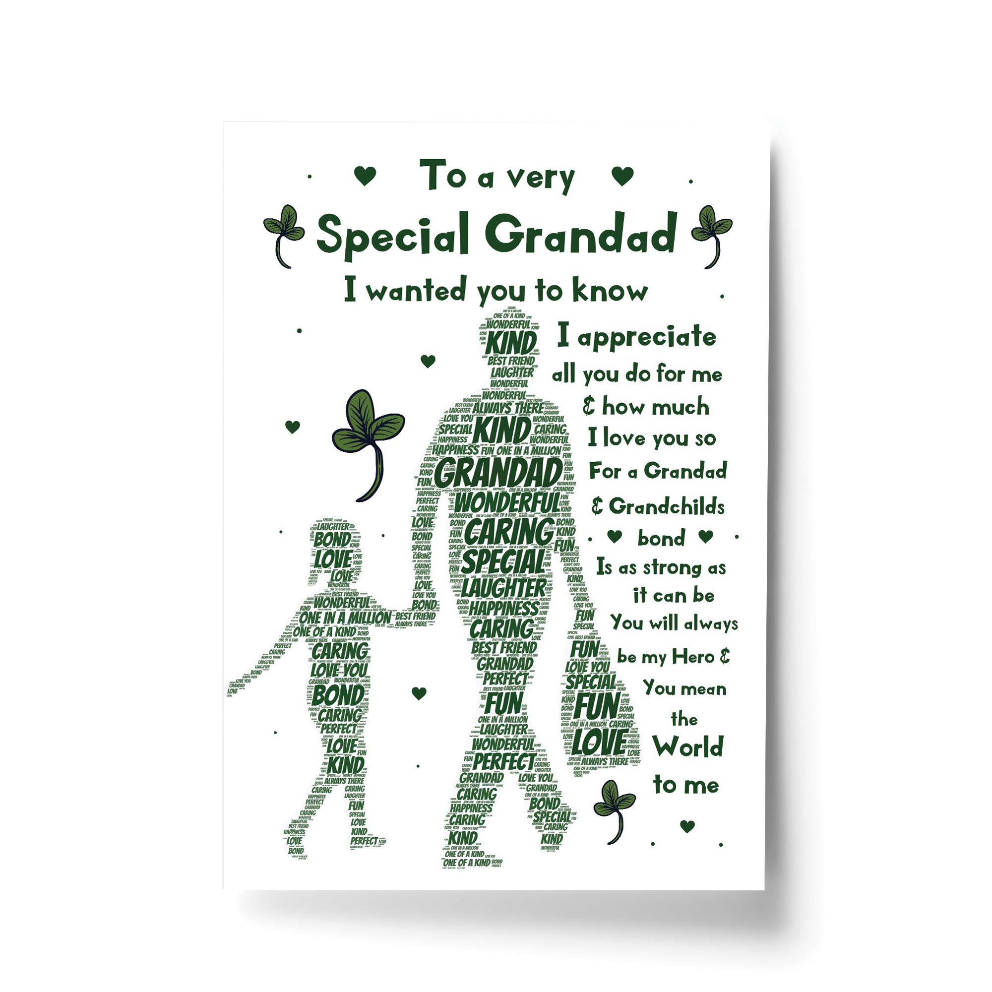 Red Ocean Grandad Gift Grandad Poem Print Grandad Birthday Christmas For Him Thank You