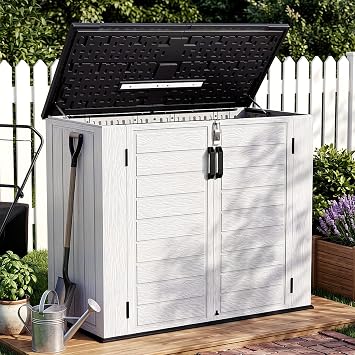Outdoor Storage Shed Resin Waterproof Storage Cabinet for Patio Garden