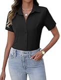 Women's Button Down Shirts Short Sleeve Dress Shirts Basic Business Collared Work Blouses