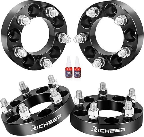 Richeer - Espaciadores de rueda 5 x 4.5 para Wrangler/Grand Cherokee/Liberty/Ford Ranger/Explorer, espaciadores forjados, 1 pulgada, 1.5 pulgadas x