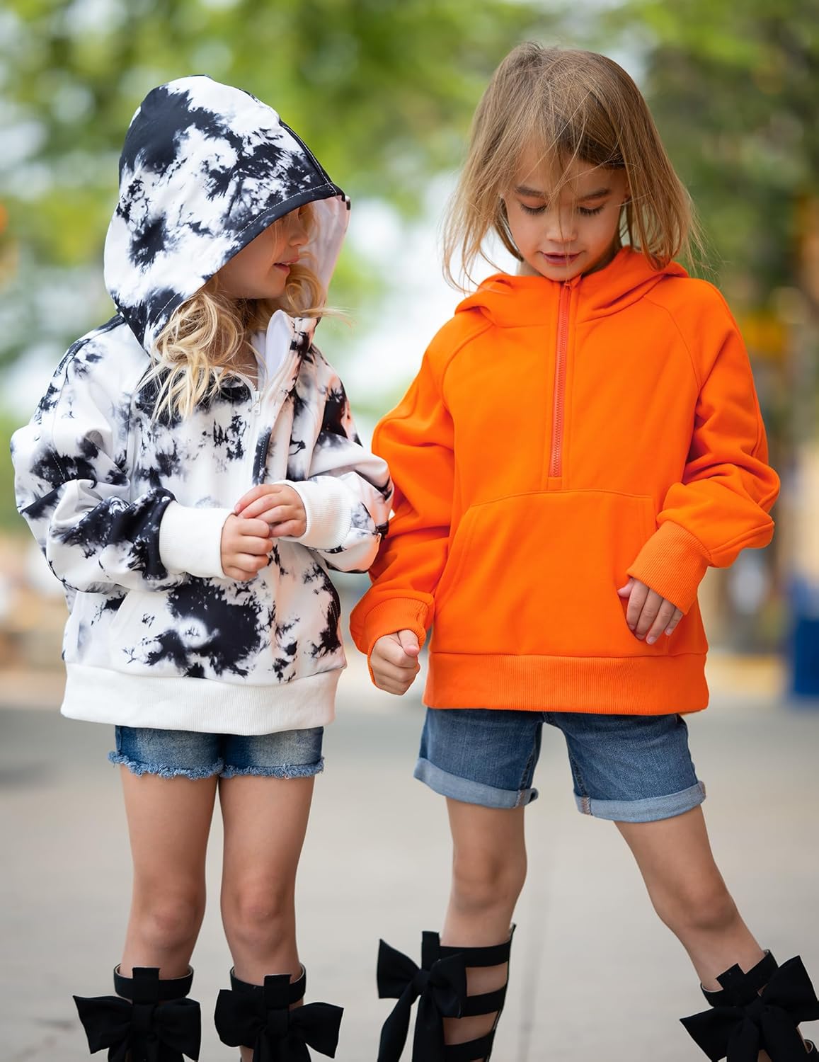 Arshiner Girls Half Zip Sweatshirt Fleece Hooded Pullover for Teen Long Sleeve Tops Fall Winter Clothes Thumb Hole - Image 5