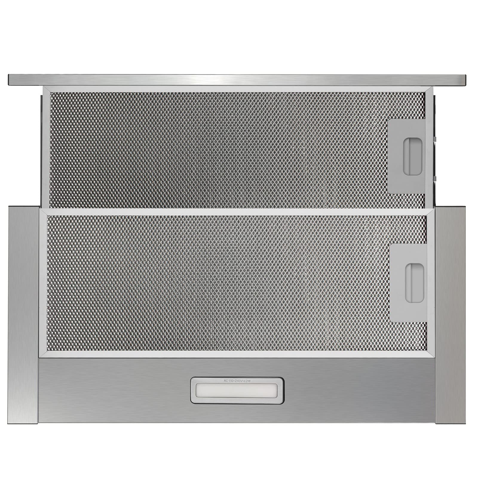 Jago® Campana Extractora Telescópica - Extractor de Recirculación y Conductos, 2 Velocidades, aprox. 300 m³/h, 59,5 cm, 2 Filtros de Carbón Activo, Acero Inoxidable - Placa de Cocción de Extracción