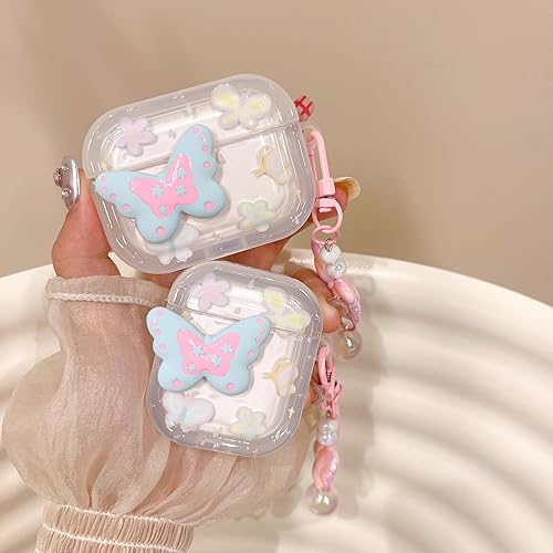 Miniatura 4 de Srddty Funda protectora compatible con AirPods, a prueba de golpes, para niñas y mujeres, con llavero diseñado para AirPods de 1 y 2 generación,