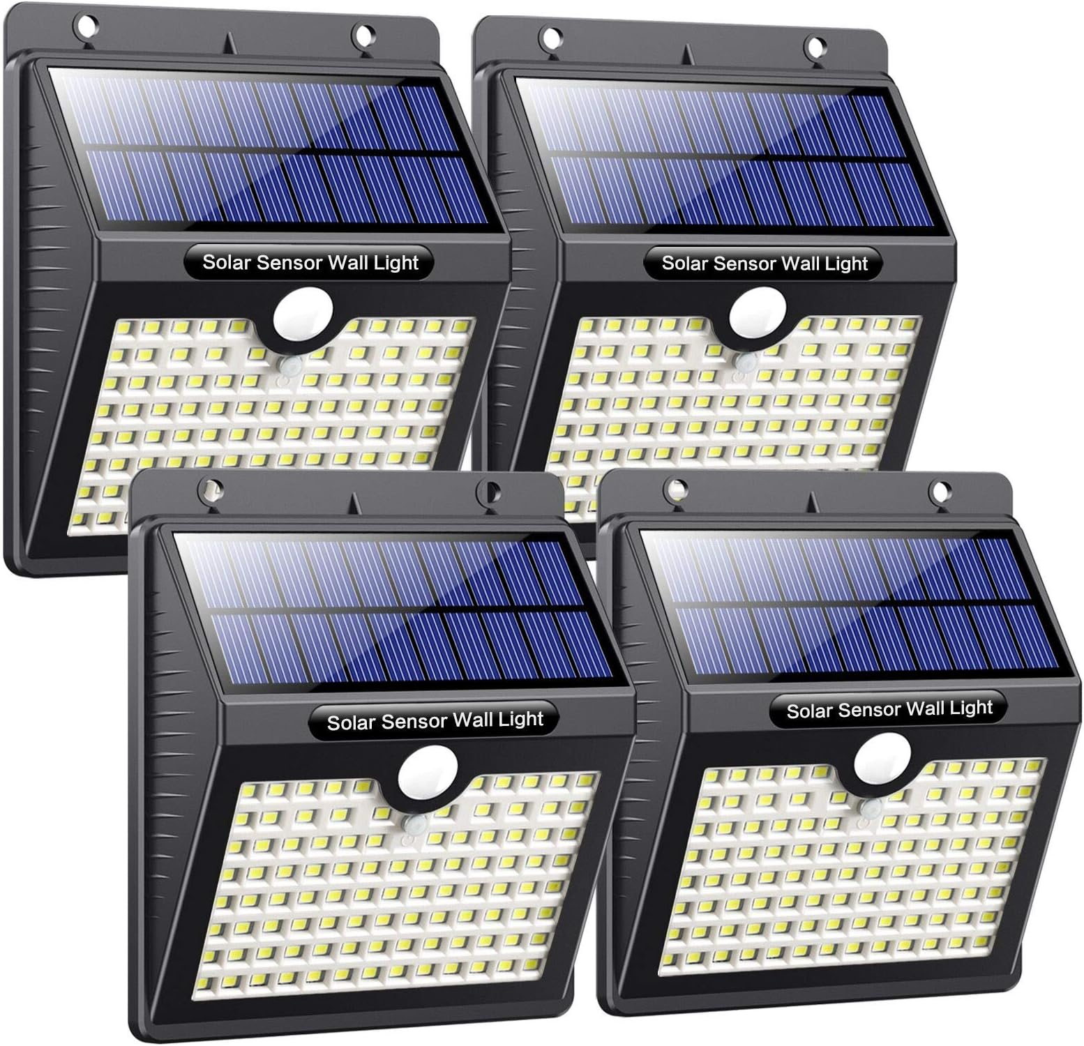 Pxwaxpy Solar Lights Outdoor, [97 LED-4 Pack] Super Bright Solar Security Lights Motion Sensor Lights Wireless Solar Wall Lights 270° Solar Powered Lights Waterproof 3 Modes for Garden [Energy Class D]