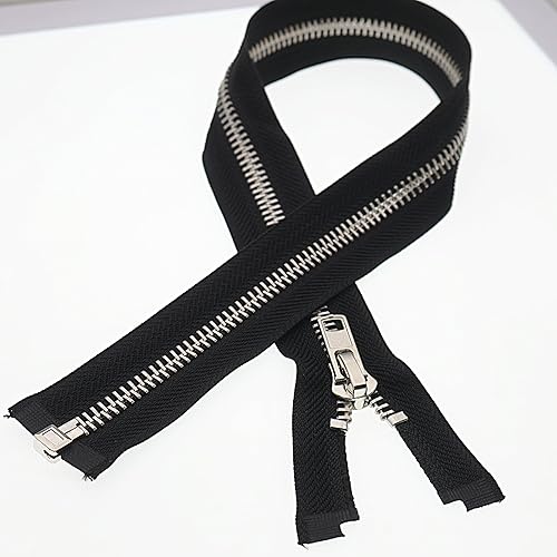 Miniatura 7 de Leekayer #8 Cremalleras de 32 pulgadas para chaquetas, abrigos de costura, manualidades, chaqueta separadora plateada, cremallera de 31.9in,