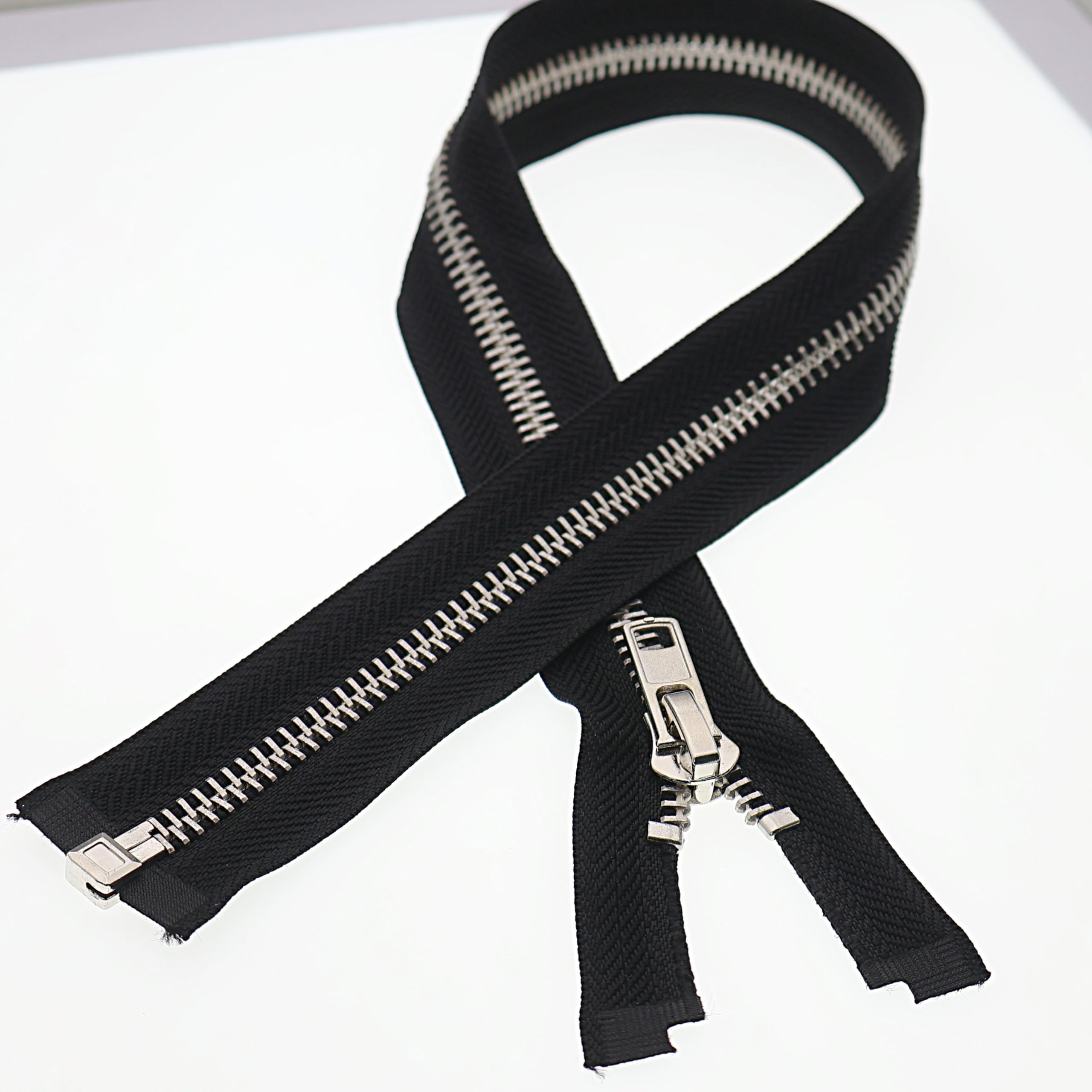 SHUNLI Trennreißverschluss – 101,6 Cm, Metall/Nylon, Schwarz-nickel, Für Jacken & DIY (1 Stück, Nr. 10)