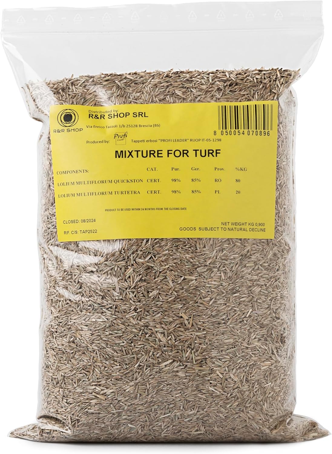 R&R SHOP - Semi per Prato Resistente  Loietto  Crescita Rapida e Calpestabile  Adatto a tutti i tipi di Terreno (500gr - 20mq)