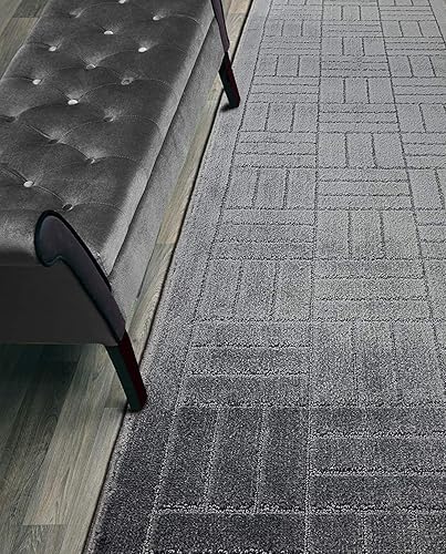 Alfombra de pasillo de tamaño personalizado, antideslizante, 31 pulgadas de ancho x tu elección de longitud, ladrillos antracita, 31 pulgadas x 3