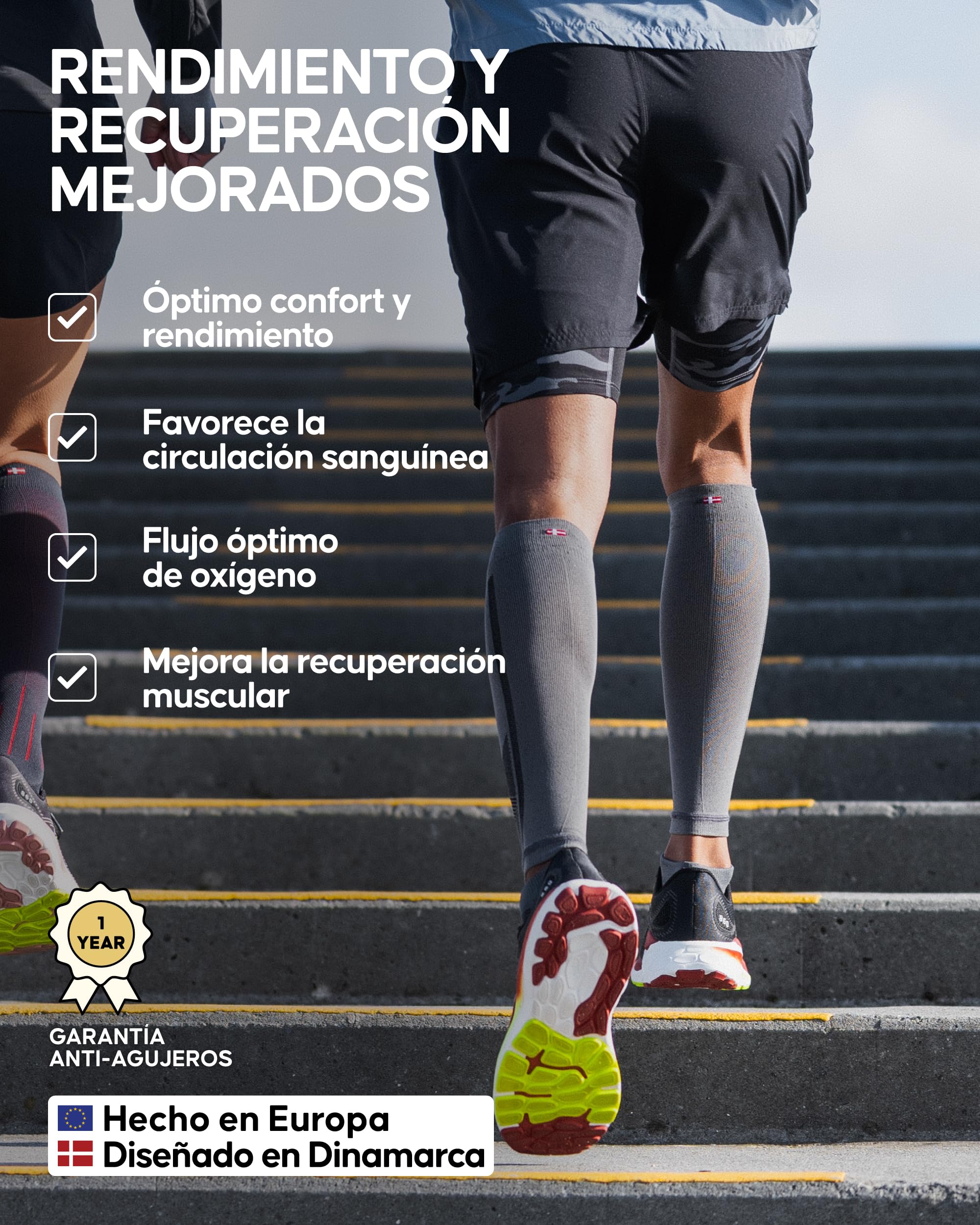 DANISH ENDURANCE Manga de Compresión Premium, 1 o 3 Pack, Negro, L