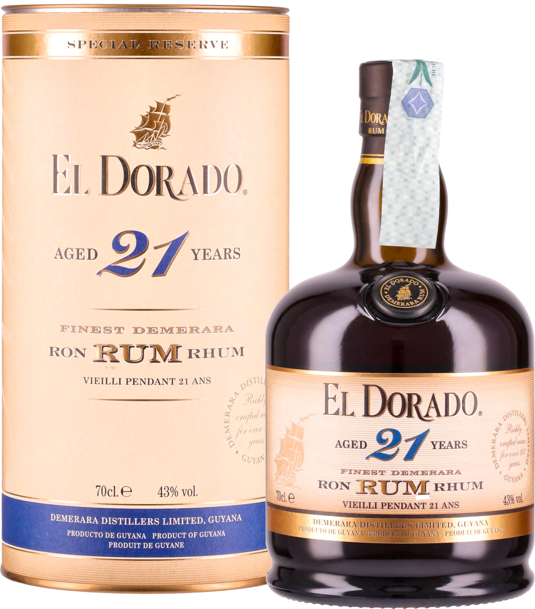 EL DORADO Special Reserve 21 year Old Guyanan Rum, 70 cl Bottle