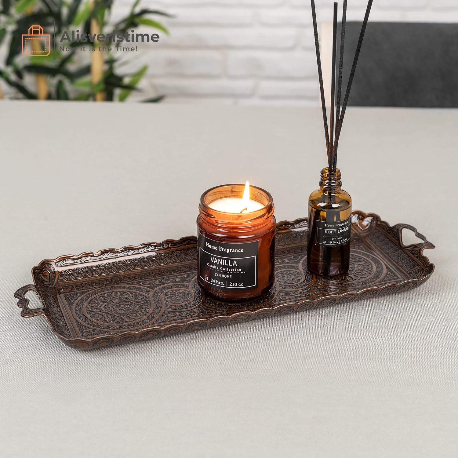 Alisveristime Authentic Turkish Coffee Cup Set: Zamak & Porcelain, Tulip Motifs (Set of 2) (Lale) (Copper) - Image 5