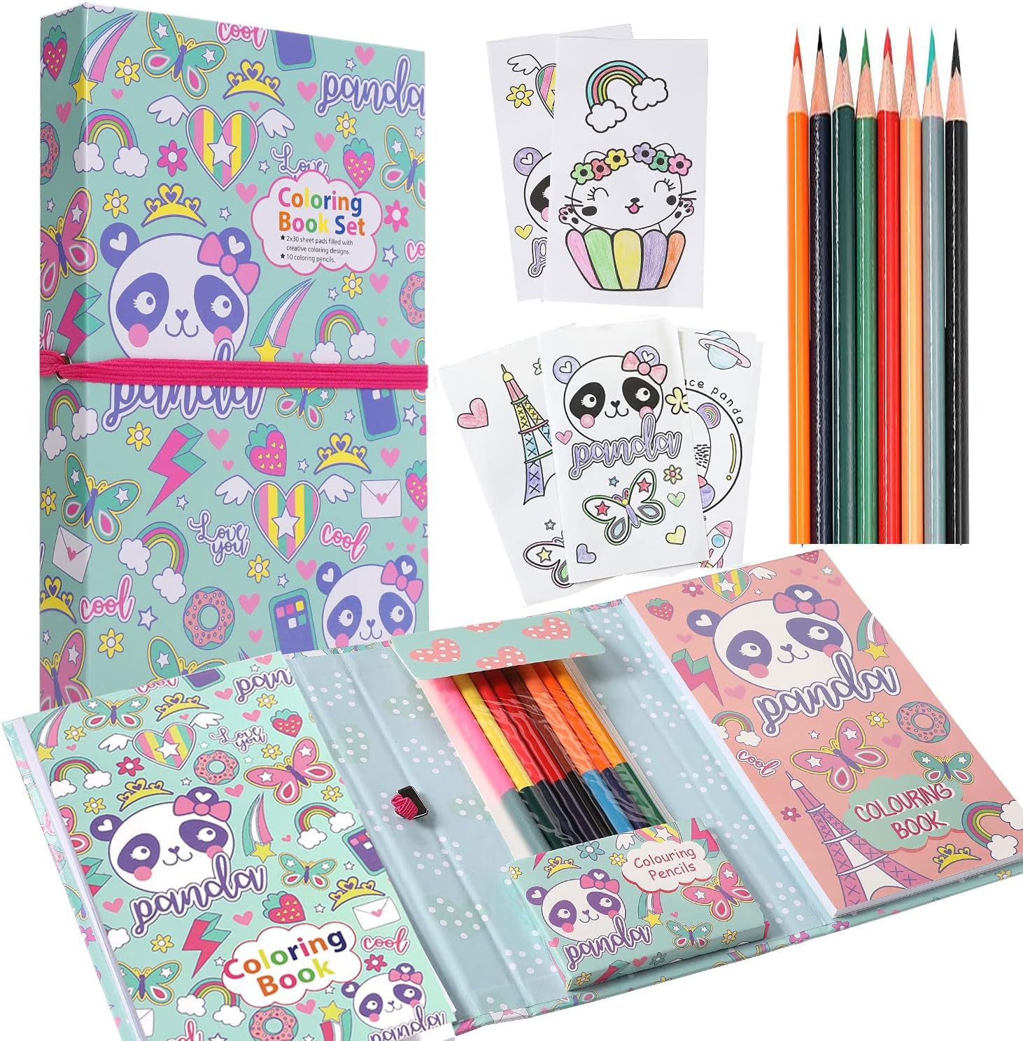 SHUDAUSHI Paper Coloring Book For Kids With 30 Drawing Sheet,8 Pencil Color,10 Scratch Sheet Art And Craft Drawing Color Book Set For 3+ Years Kids,Party Favor Return Gift For Kids(Panda),Multicolor (B0CR1HTHGJ) Amazon Price History, Amazon Price Tracker