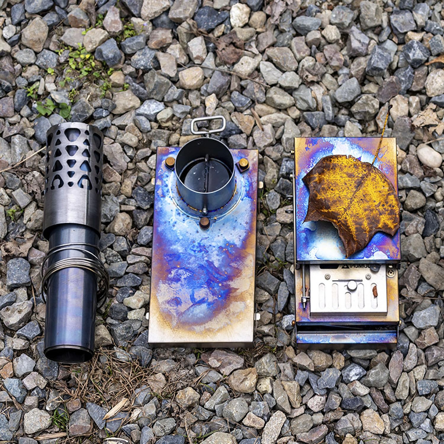 Amazon.co.jp: POMOLY X-Ti Nano 二つ折りチタン薪ストーブ キャンプ