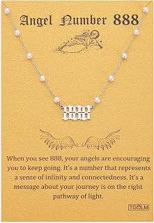 Angel Number Necklace 18k Gold Plated Stainless Steel Faux Pearl Choker Chain Aesthetic Accessories Jewelry for Women 16"