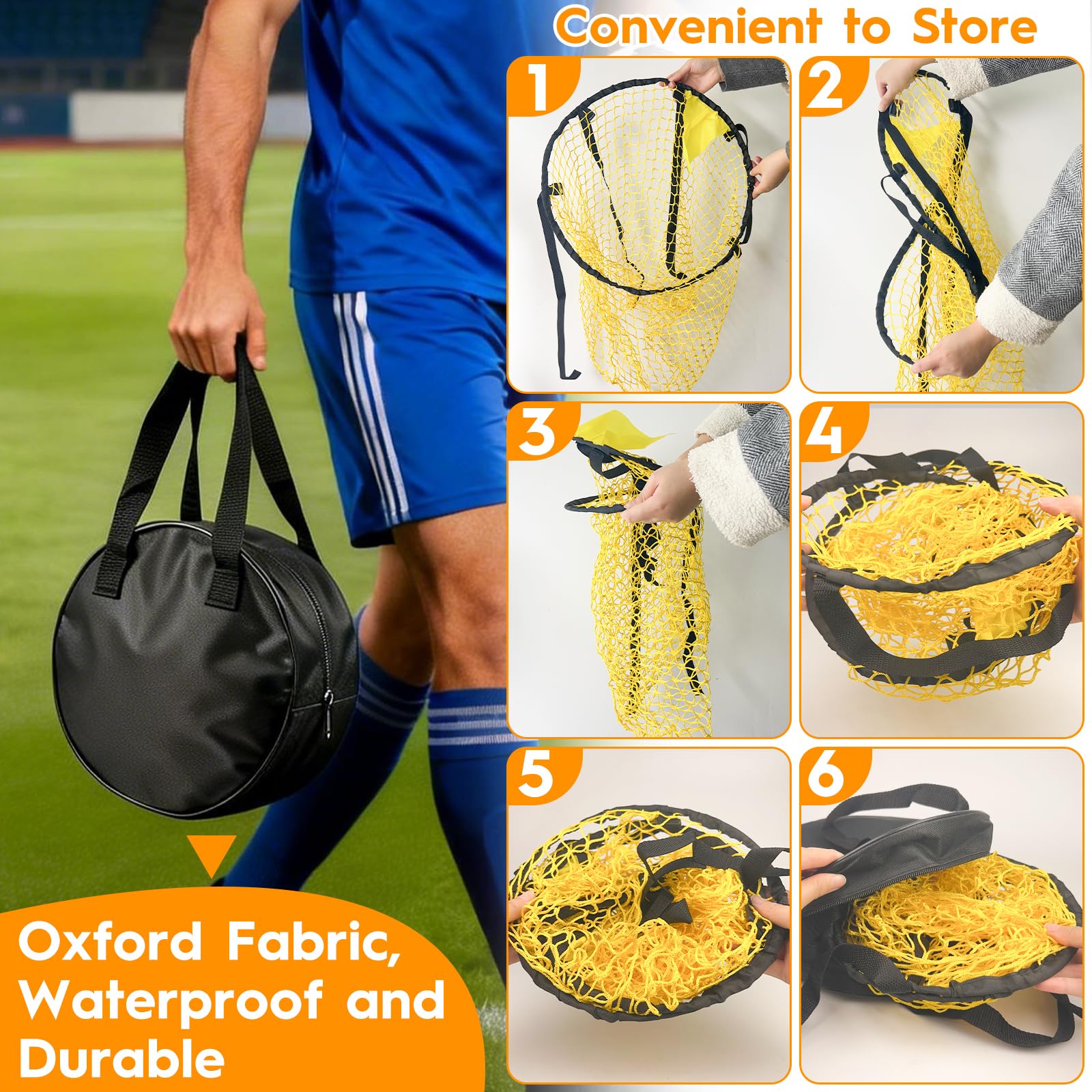 Red de Objetivo de portería de fútbol, contenedores Superiores, Equipo de práctica de portería de Entrenamiento de fútbol para Mejorar la precisión de Tiro (con Bolsa de Almacenamiento)