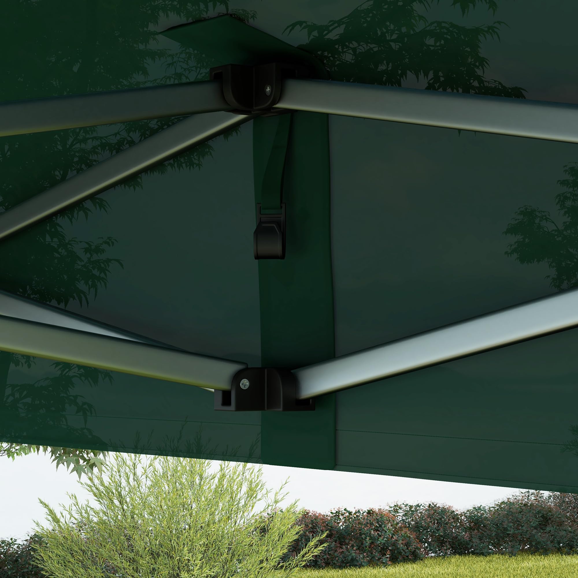 Outsunny Techo de Carpa para Celebraciones 3x3 m Techo de Repuesto para Carpa Plegable de Tela Oxford con Tejado Puntiagudo Impermeable y Anti-UV Verde Oscuro