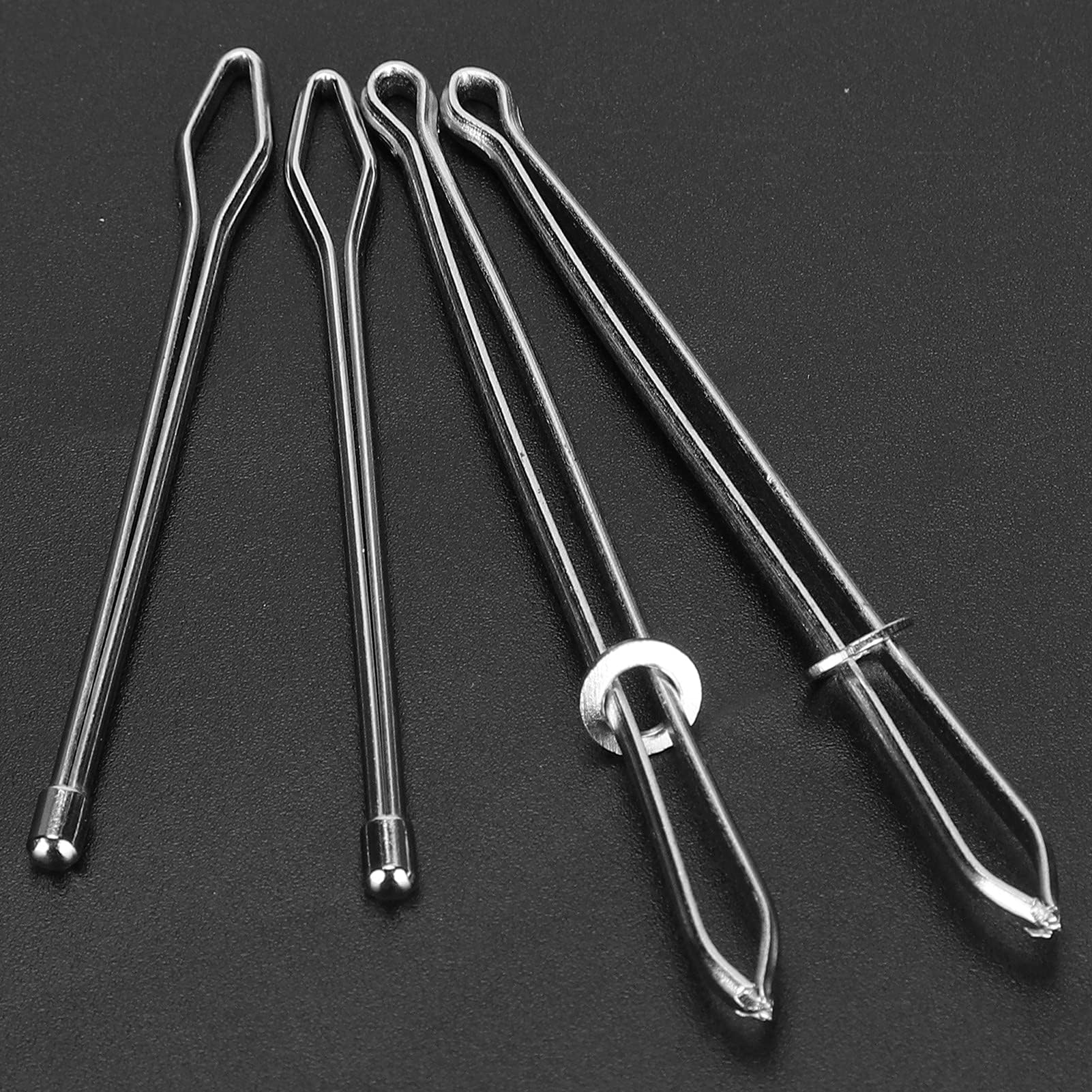 Drawstring Threader Tool Set, Hoodie String Threader Drawstring Threader, Threader Metal Easy Pull Drawstring Threader with Tweezer for for Elastics Sewing Accessories