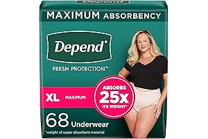 Fresh Protection Adult Incontinence Underwear for Women - Maximum Absorbency, Extra-Large