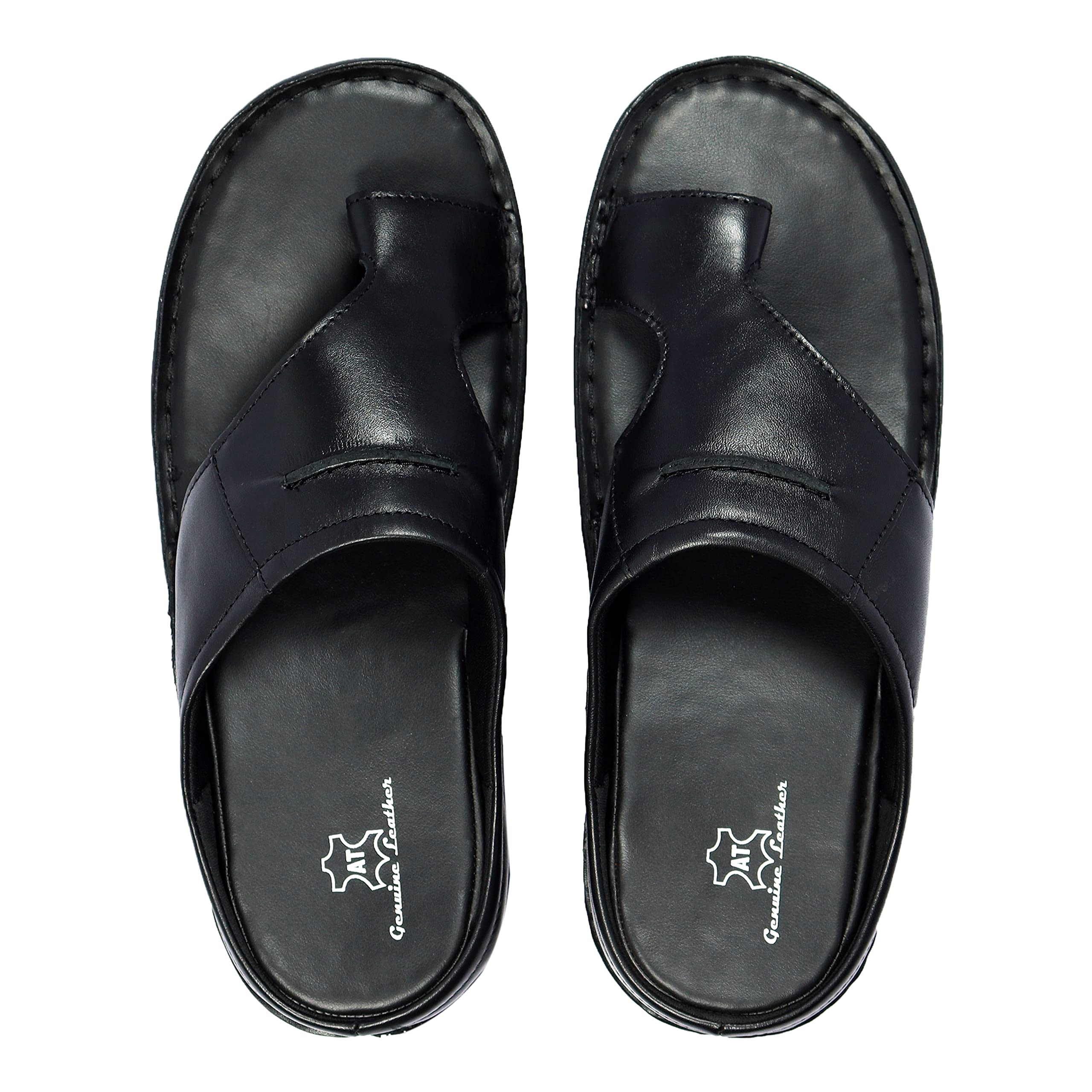McParkar Genuine Leather Mens Flip-Flops Casual Slippers for Office or Daily Use Outdoor/Indoor (Dark Black) (numeric_10) (B09LSC5HMG) Amazon Price History, Amazon Price Tracker