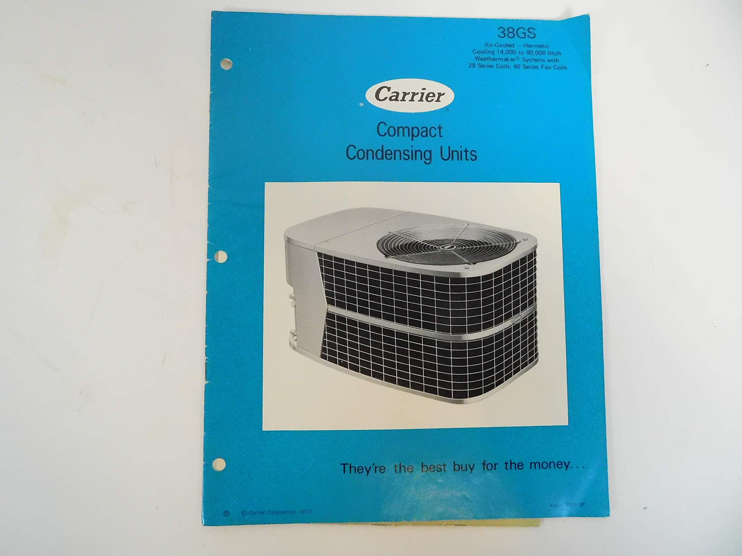 Front cover of the Carrier Compact Condensing Units 38GS user manual