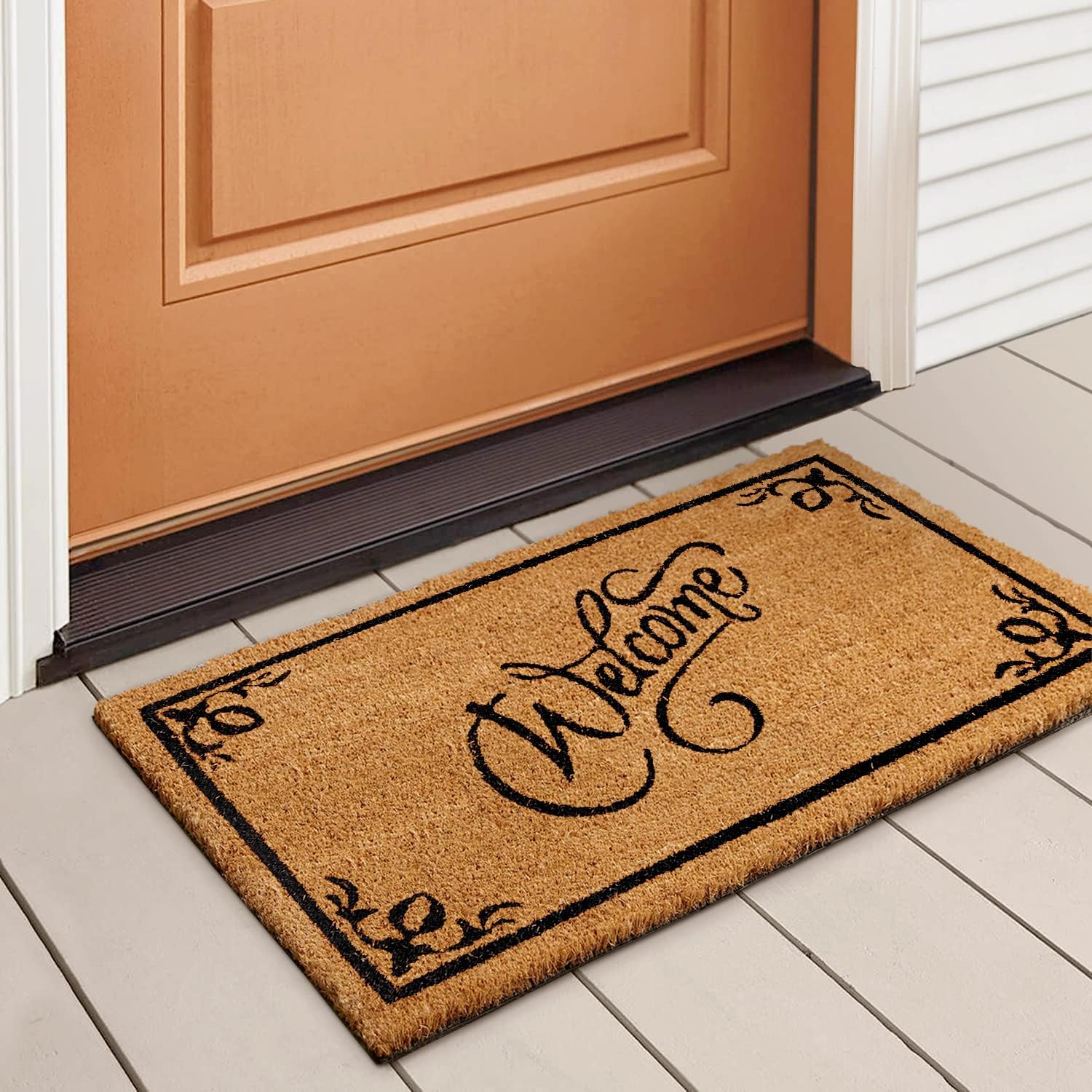 Juvale Natural Coir Doormat, Mats for Front Door, Outdoor Entry (16x29 in