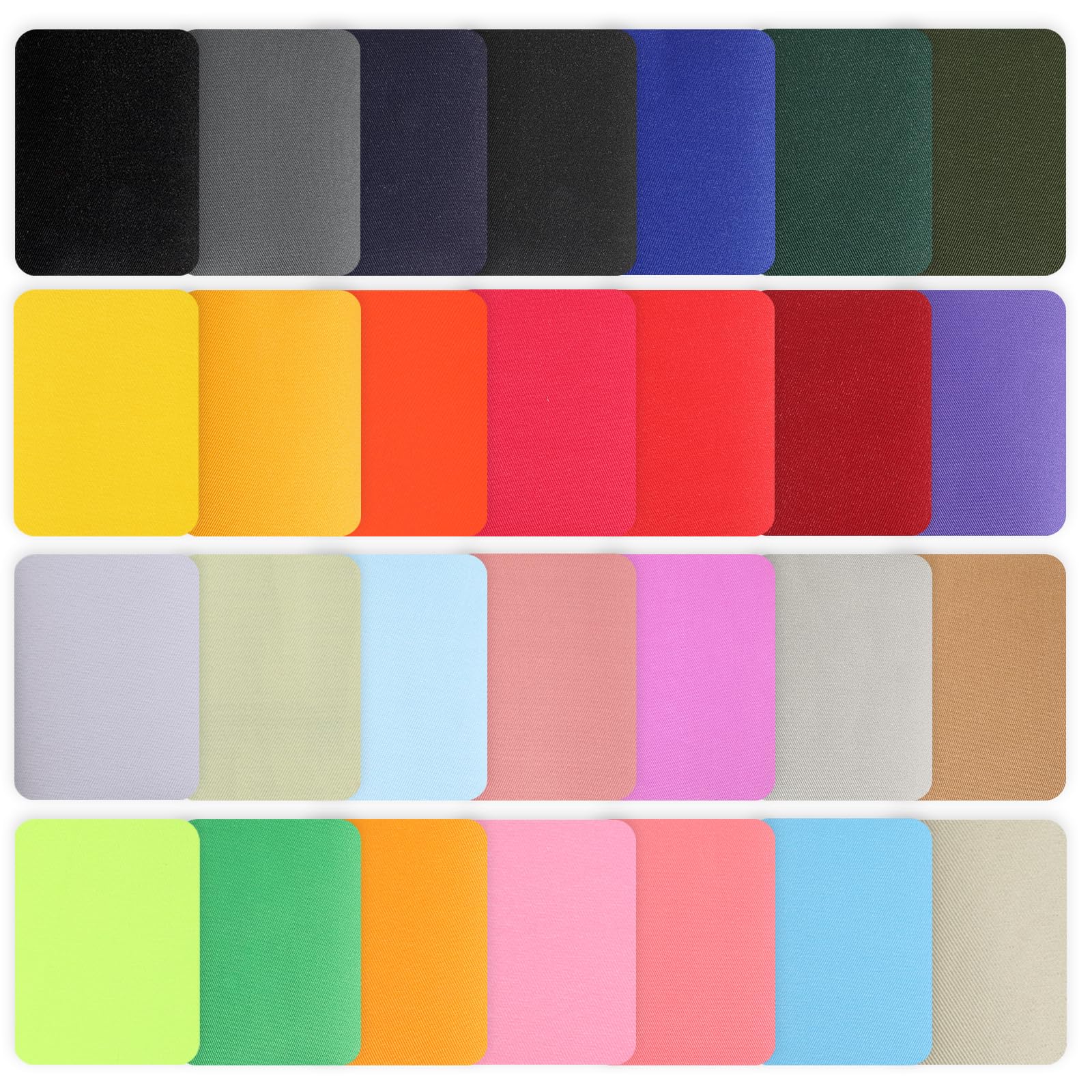 Yolev 28PCS Fabric Iron on Patches Self Adhesive Square Iron on Patches for Clothing Colorful Iron on Denim Patches Repair Kit for Clothing Pants Dress Shirts Coats Jeans (9.5 cm x 12.5 cm)