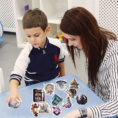 Miniatura 4 de Calcomanías geniales de bruja para niños, 50 calcomanías estéticas impermeables, calcomanías de vinilo para adolescentes y adultos, regalos de