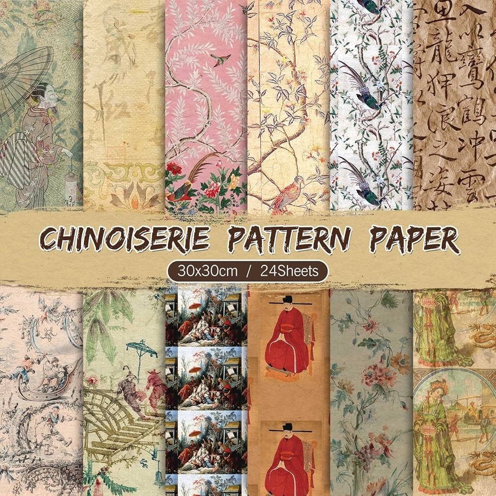 Amazon.co.jp: Whaline(ワライン) 24枚 シノワズリー柄紙 30 x 30cm