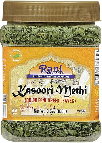 Miniatura 15 de Hojas de fenogreco Rani secas (Kasoori Methi) 3.5 oz (100 g) ~ Todo natural Vegano Apto para gluten Sin OMG Kosher Origen indio