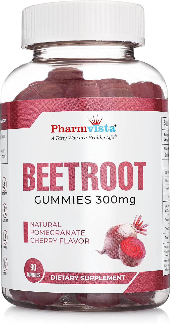 Pharmvista Beetroot gummies 300mg for Healthy Circulation