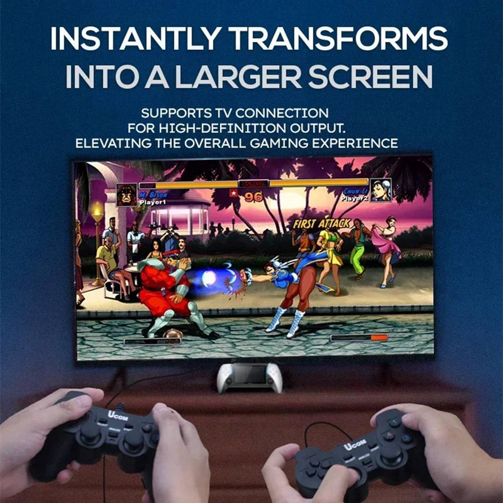 Tuminsi 2X Consola de Videojuegos Portátil de Bolsillo 8G 2000+Games Project X Pantalla IPS de 4,3 Pulgadas Compatible con Juegos PS1 Estéreo con Altavoz Dual