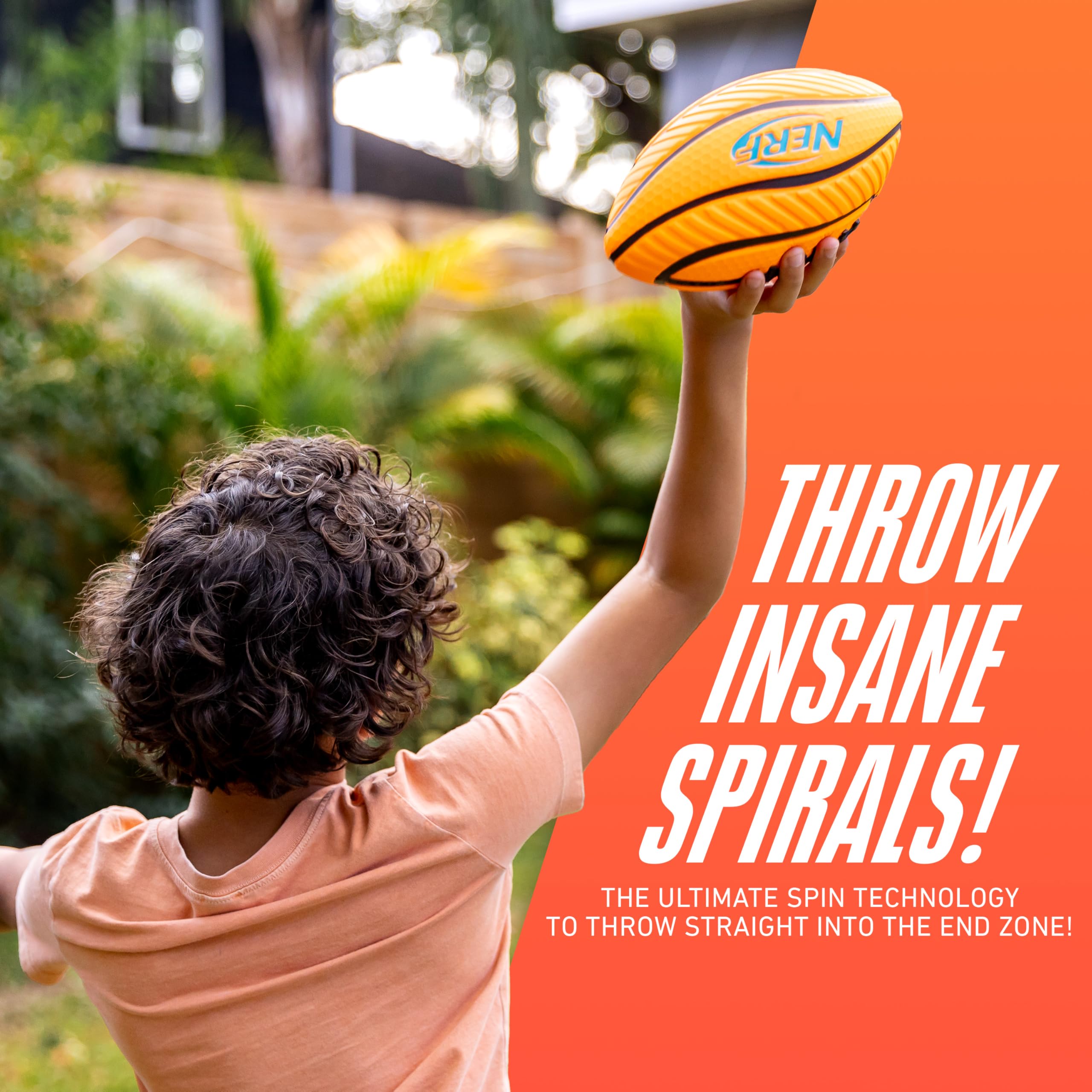 Nerf Kids Foam Football - Spiral Grip Mini Soft Foam Football for Kids - Easy Grip Junior Ball - 8.5" - Image 3