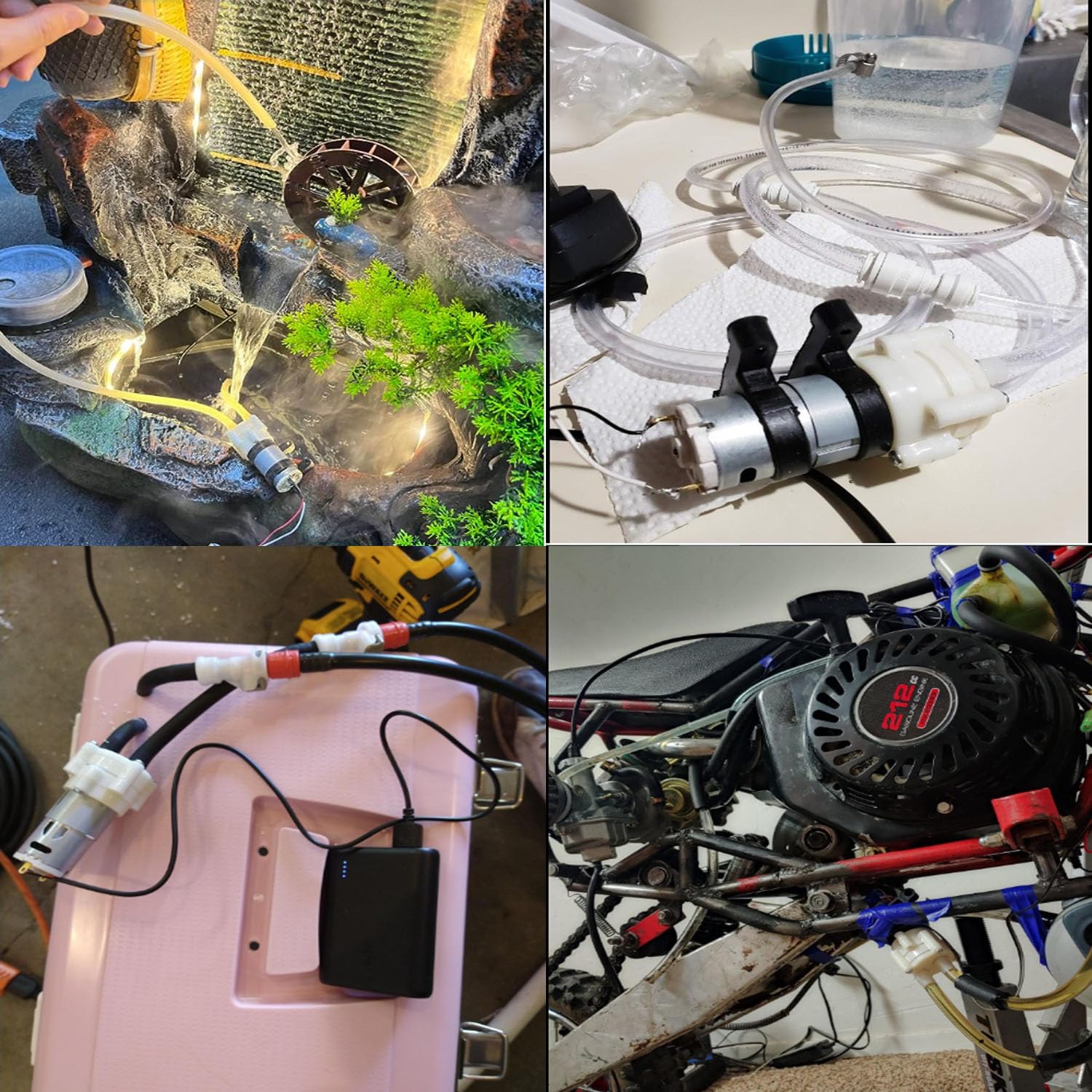 RUNCCI-YUN Mini pompe à amorçage automatique DC 6 V-12 V R385 pour aquarium, aquarium, machine à thé et refroidissement par eau – Pompe électrique à membrane micro vide