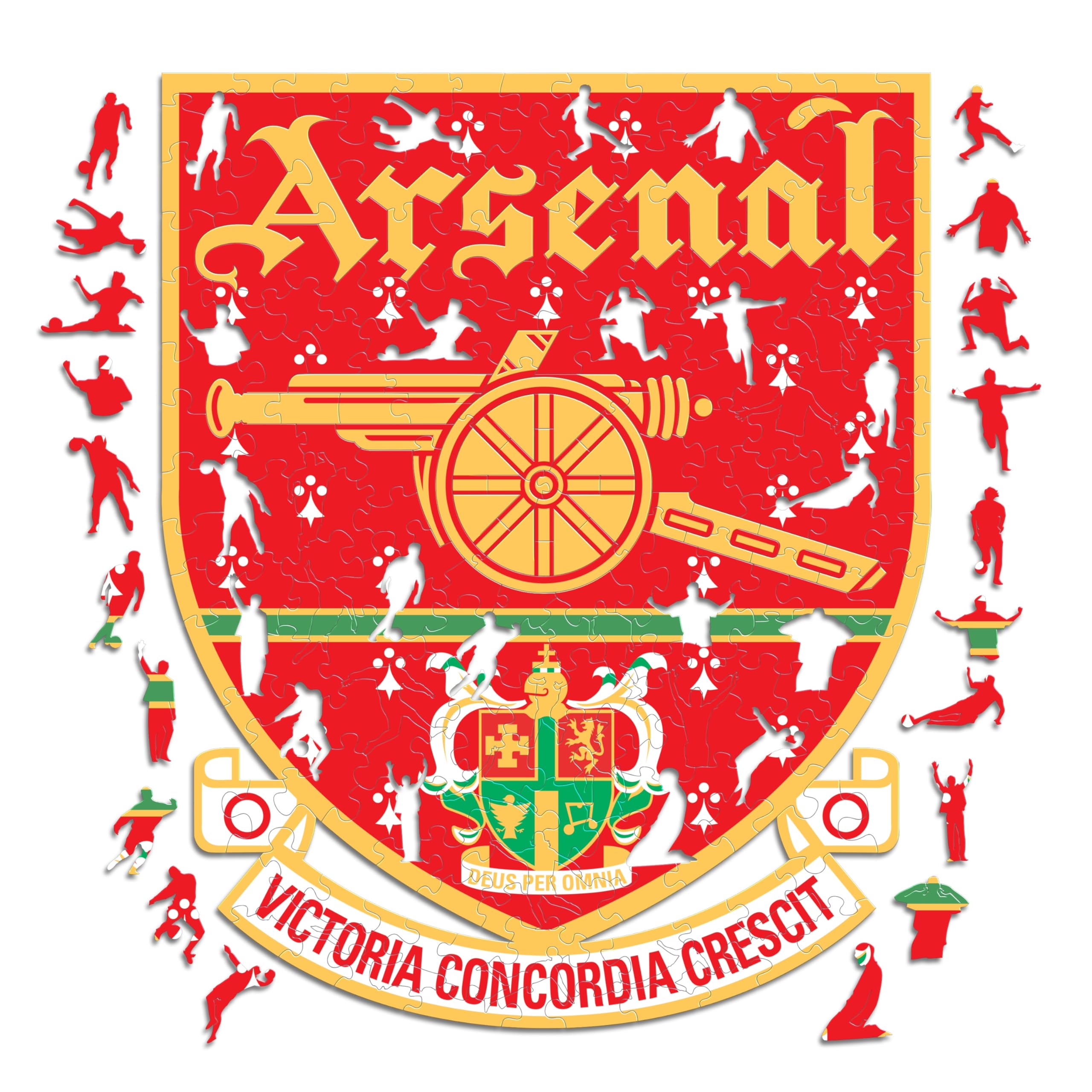 Iconic Puzzles, Arsenal Retro Logo, Officially Licensed Wooden Puzzle, 100% Sustainable, Gift for Adults and Children Size S