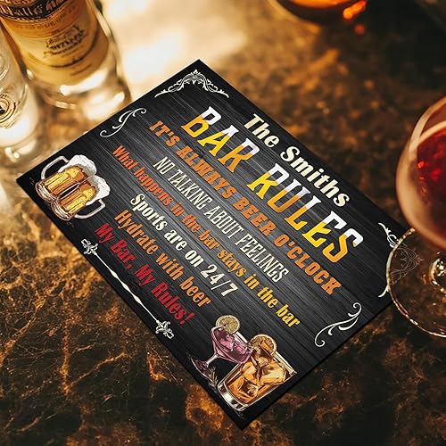 Miniatura 5 de Tapete de secado de barra personalizado para decoración de bares del hogar, reglas de barra, tapete de goma para derrames, accesorios de encimera,