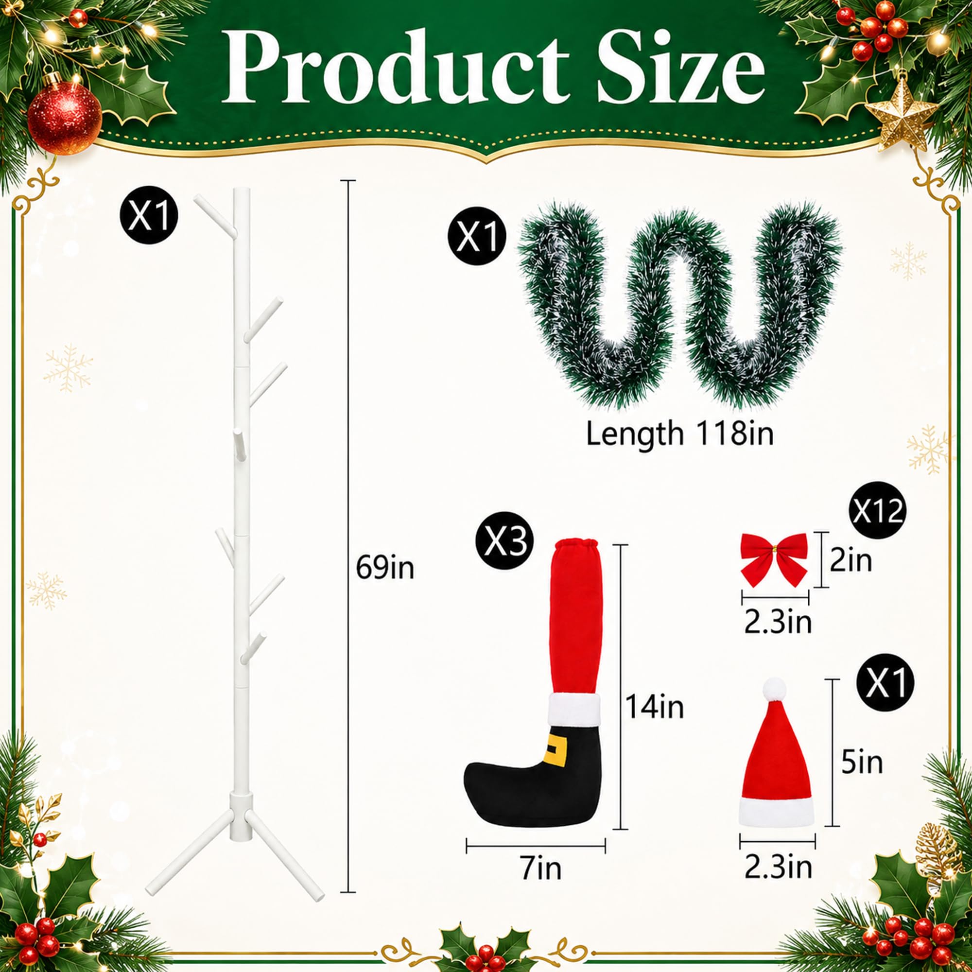 Soporte de madera para calcetines de Navidad, kit de estante de calcetín