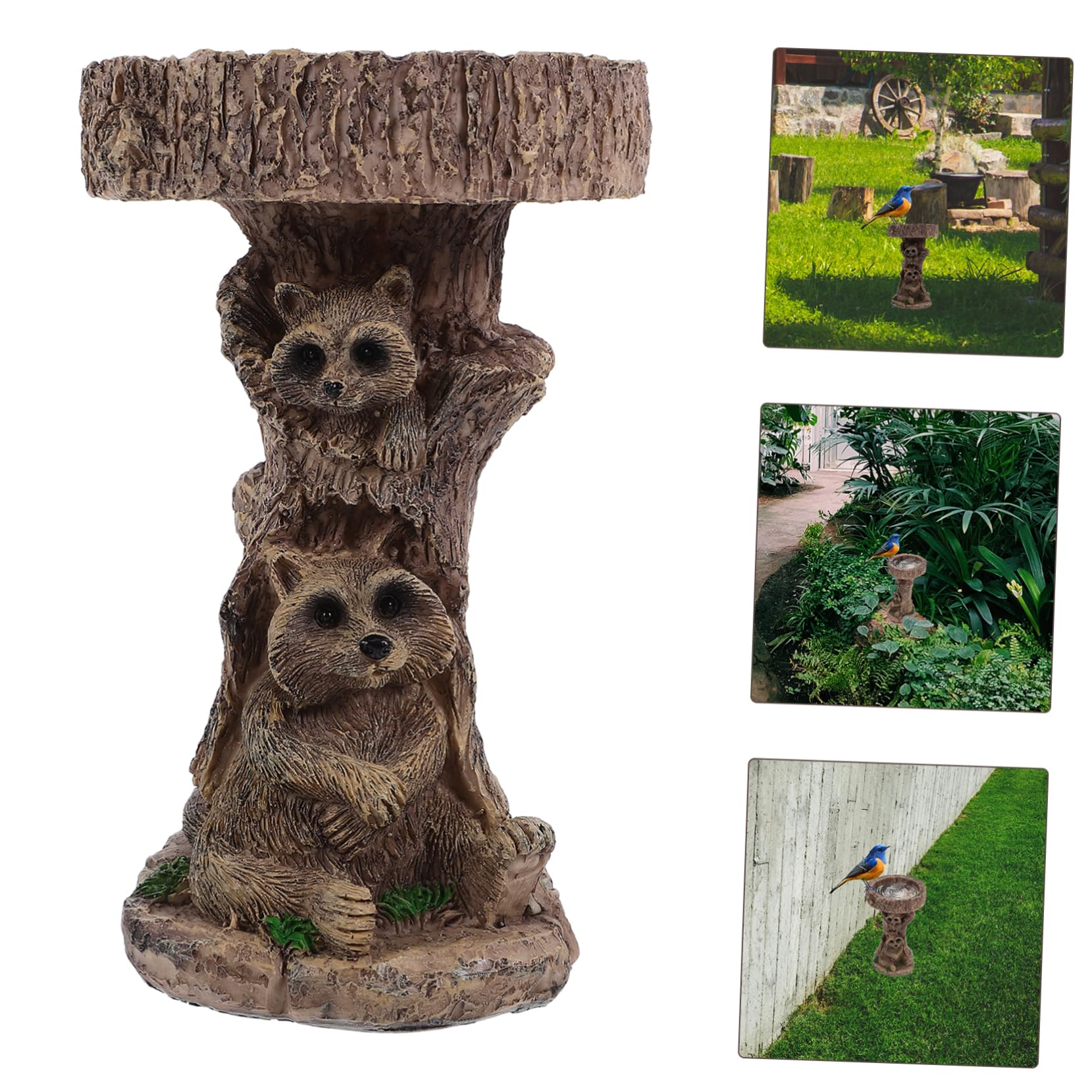 POPETPOP Bagni Per Uccelli in Resina Decorativa Mangiatoia Per Uccelli Da Esterno Da Giardino Multiuso Accessori Per Laghetti Da Giardino