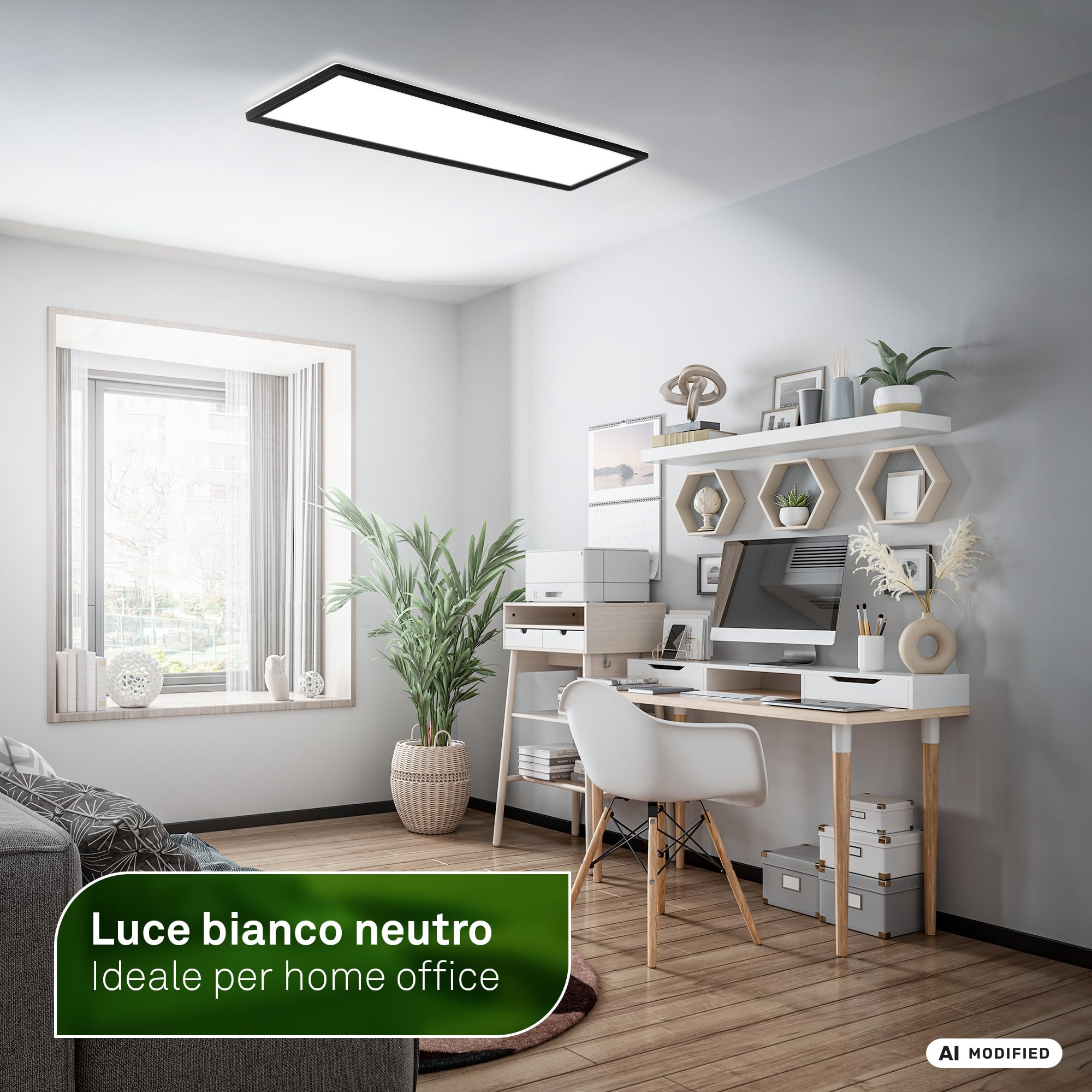 Briloner - Pannello LED CEE A Sorgente Luminosa 22,5W 4800lm Nero 98 cm