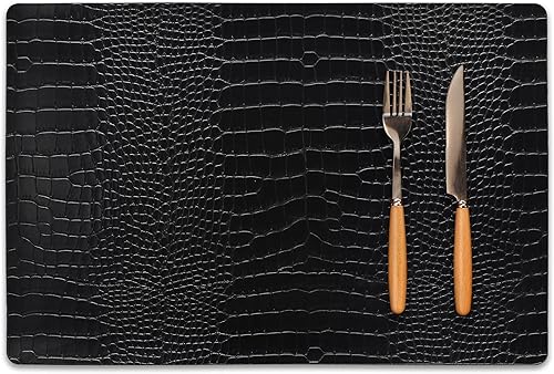 Juego de 4 manteles individuales de piel sintética, impermeables, resistentes a las manchas, resistentes al calor, fáciles de limpiar para cocina,