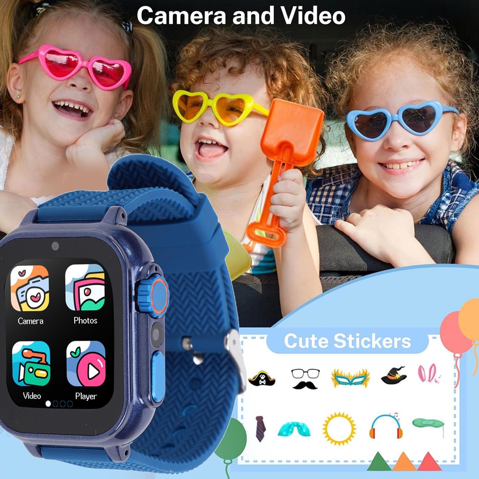 Tosuny Orologio Smart con Fotocamera per Bambini, Orologio Digitale per Ragazzi, 2 Pezzi, per Giochi Educativi e Monitoraggio GPS