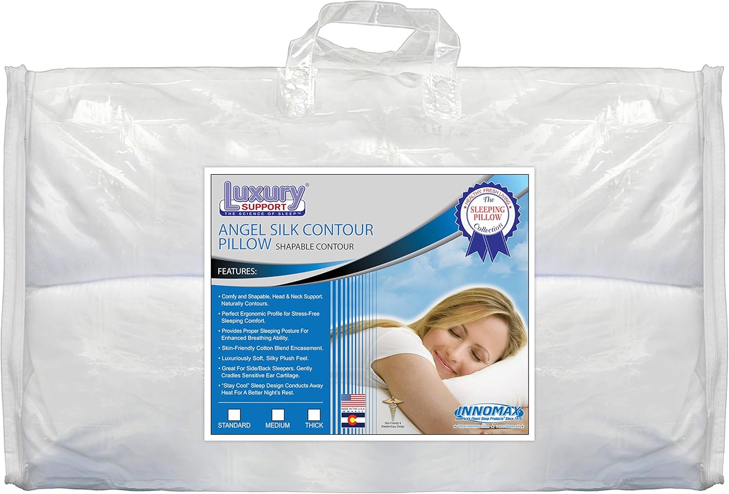 INNOMAX Corporation Angel Silk Contour Down Alternative Pillow Multi m