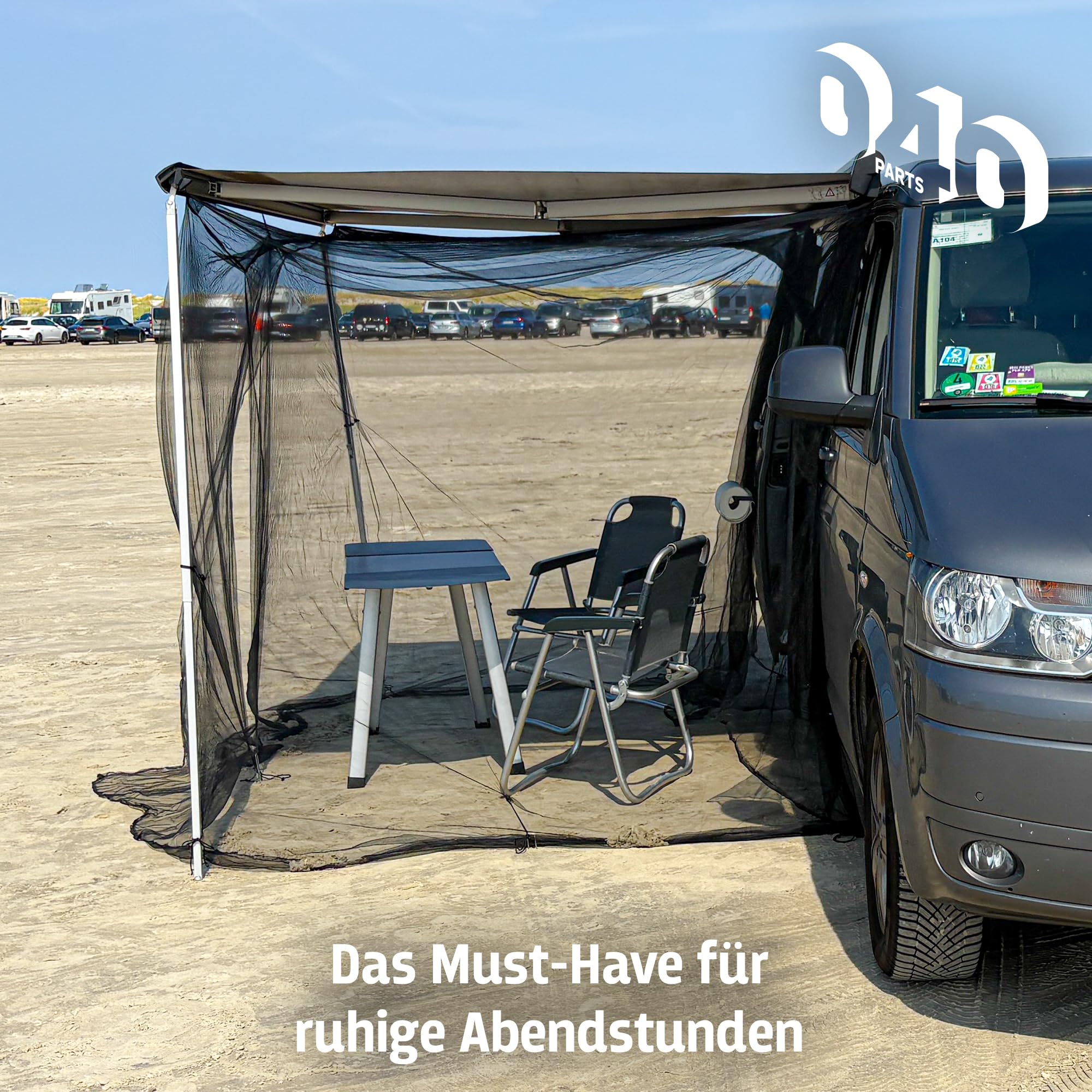 Moskitonetz für Markisen bei Campern Caravans Vans Wohnmobile und für den VW T5 T6 T6.1 California mit Thule, Fiamma oder Dometic Markisen