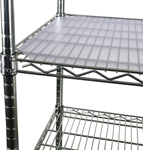 Miniatura 2 de Revestimientos de PVC para estantes de alambre, paquete de 4, revestimientos transparentes para estantes, para tamaño de estante de 60 x 24 pulgadas