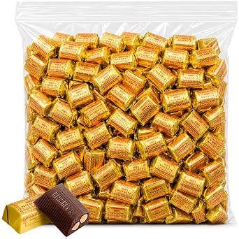 Hershey Dark Chocolate Nuggets with Almonds Bulk Candy - 95 Pieces Individually Wrapped Chocolate Nuggets Bulk - Dark Chocolate Almond Candy in Gold Foils for Gift Bags, Weddings and Dessert Tables - 2 Pounds